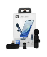 K8 Wireless Collar Microphone for Android & Type-C | Mic For Vlogging, YouTube & Live Streaming in Pakistan