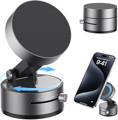 Vacuum Magnetic Suction Car Phone Holder – 360 Foldable & Adjustable Stand For Smartphones