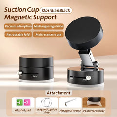 Vacuum Magnetic Suction Car Phone Holder – 360 Foldable & Adjustable Stand For Smartphones
