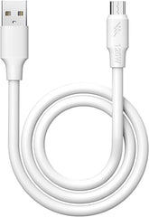 Riviera DT-51 V8 Android Data Cable 120w Micro USB & QC Rapid Charger Cable Campatible with for all Smartphones, PVC Wire, 6.0mm thickness (WHITE)