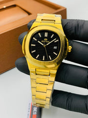 Timepiece Elegance: BestWin Original Gent's Watches - Patek Model with Date Function, Stainless Steel Chains in Attractive Colors